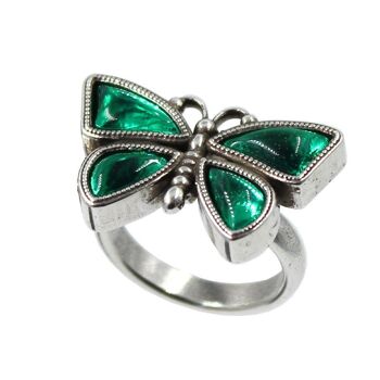 BAGUE PAPILLON AVEC CRISTAL MIROIR 10