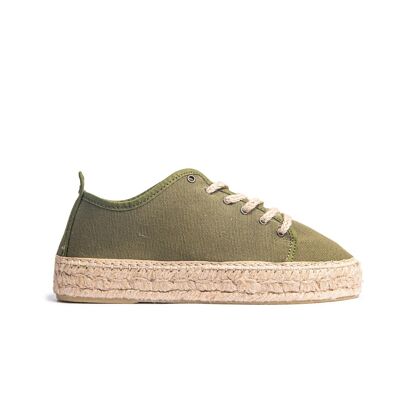 Espadrilles à lacets Cala Llonga Olive