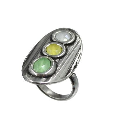 OVAL RING IN THREE COLORS