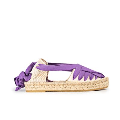 Tagomago Ivory-Lavender laced espadrilles