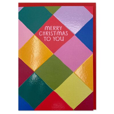 Carte arlequin Merry Christmas To You