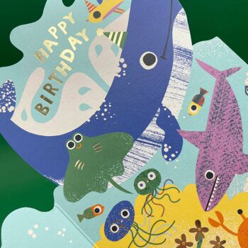 Joyeux anniversaire - Carte pour enfants bonne journée baleine 3