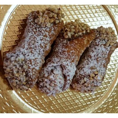 Cannoli sicilianos rellenos de chocolate y avellana kg 2