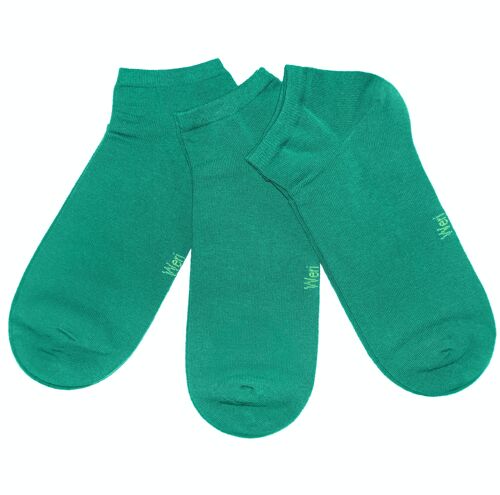 Sneaker Socks for Kids and Adults 3-Pair Set >>Tourmaline<< Plain color ankle cotton short socks
