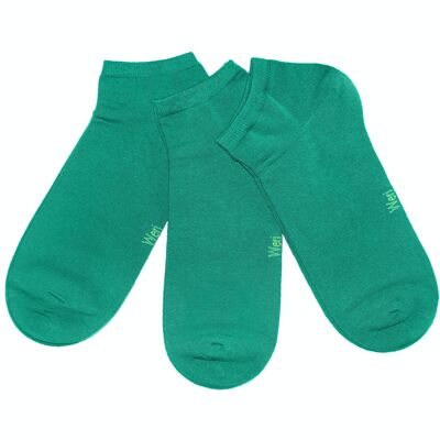 Conjunto de 3 pares de calcetines deportivos para niños y adultos >>Tourmaline<< Calcetines tobilleros cortos de algodón de color liso