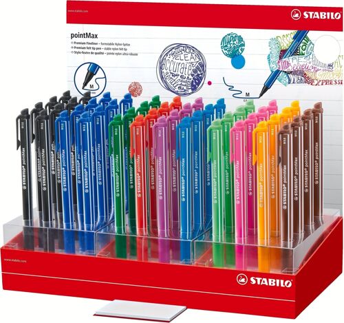 Stylos-feutres - Présentoir x 48 STABILO pointMax