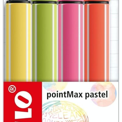 Rotuladores - Estuche de cartón x 4 STABILO pointMax - color pastel