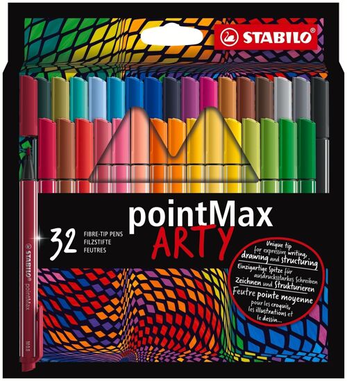 Stylos-feutres - Etui carton x 32 STABILO pointMax ARTY