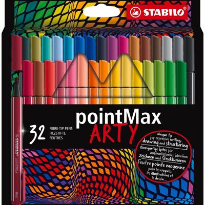 Felt-tip pens - Cardboard case x 32 STABILO pointMax ARTY