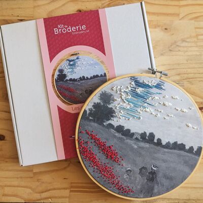 kit de broderie - les coquelicots de Monet