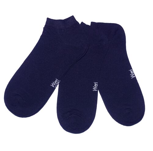 Sneaker Socks for Kids and Adults 3-Pair Set >>Navy Blue<< Plain color ankle cotton short socks soft cotton