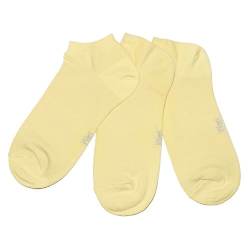 Sneaker Socks for Kids and Adults 3-Pair Set >>Vanille<< Plain color ankle cotton short socks soft cotton