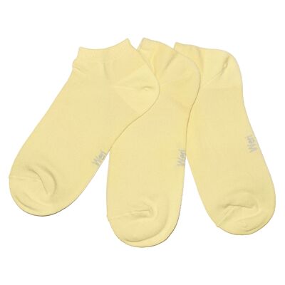 Sneaker Socken für Kinder und Erwachsene 3er Set >>Vanille<< Unifarbene Knöchelsocken aus weicher Baumwolle