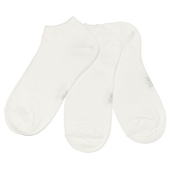 Ensemble de 3 paires de chaussettes baskets pour enfants et adultes >>Crème<< Chaussettes courtes en coton uni à la cheville en coton doux 1