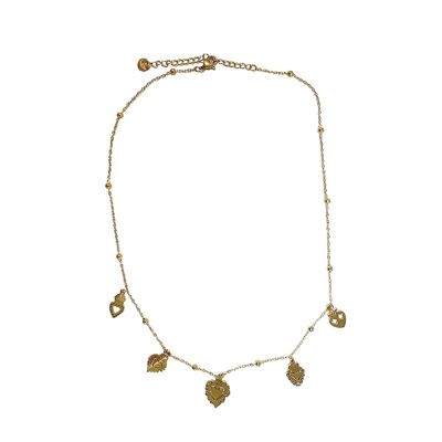 Boho-Herzen-Halskette – Gold