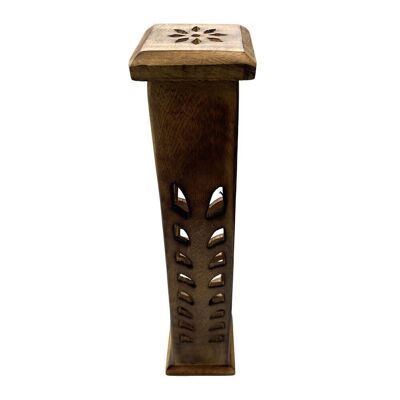 Mango Wood Incense Holder, 30x7x7cm, Tower Style 01