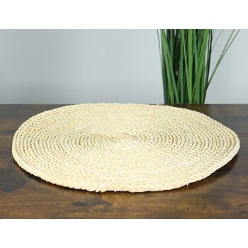 Set de table en paille rond, 45 x 45 x 1 cm, couleur naturelle, 786006 2