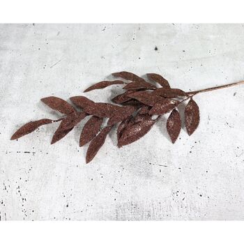 Branche en plastique avec feuilles, 21 x 2 x 76 cm, marron, 797088 2