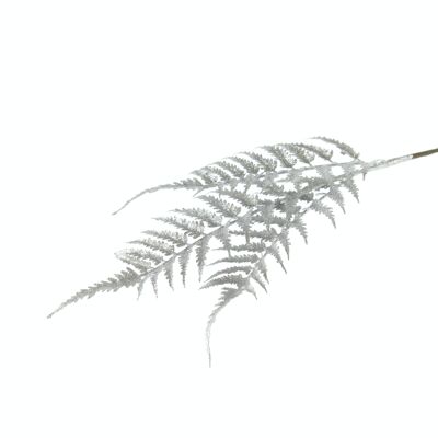 Plastic fern branch, 3 pieces, 13 x 4 x 80 cm, silver, 797460