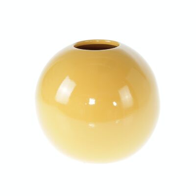Jarrón bola de cerámica, 20 x 20 x 20 cm, mostaza, 792052