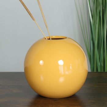Vase boule en céramique, 20 x 20 x 20 cm, moutarde, 792052 3