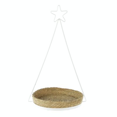 Metal standee with star, 36 x 30 x 60 cm, natural/white, 784231