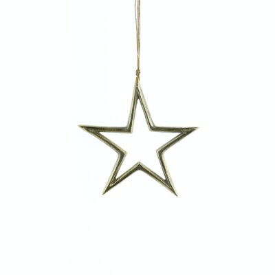 Percha de aluminio estrella grande, 20 x 1 x 20 cm, dorado, 796029