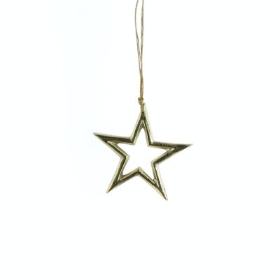Percha de aluminio estrella mediana, 14 x 1 x 14 cm, dorado, 796036