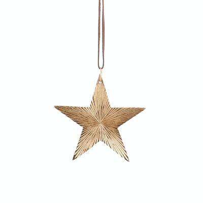 Aluminum hanger star large, 12.5x0.4x13cm, shiny copper, 798337