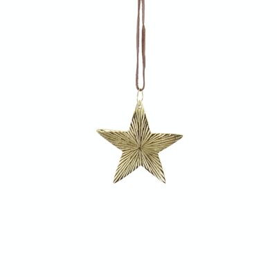 Aluminum hanger star small, 9.5x0.4x9cm, shiny gold, 798405