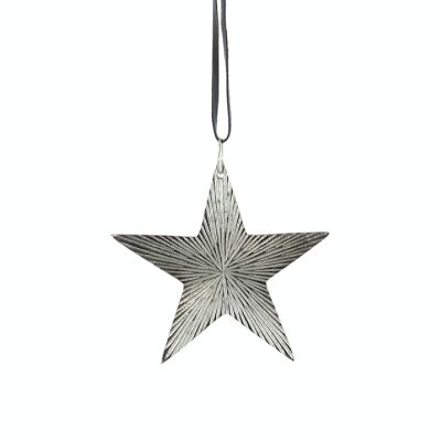 Percha de aluminio estrella grande, 12,5x0,4x13cm, plata brillante, 798481