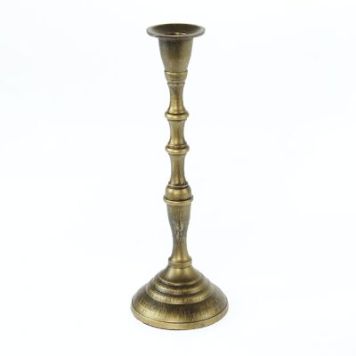 Aluminum candlestick large, 9 x 9 x 24 cm, antique gold, 797620