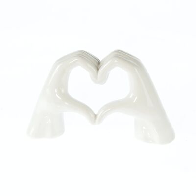 Dolomite hands heart z. Set, 25 x 8 x 15 cm, white, 799679