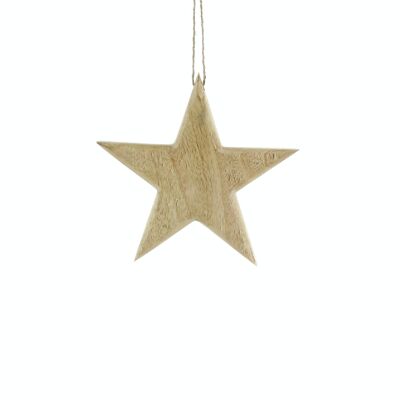 Wooden hanger star large, 17 x 1.5 x 17 cm, natural color, 795756