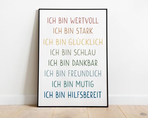 Affirmationsposter A4 | Poster Affirmationen für Kinder | positive Glaubenssätze | Poster Ermutigungen | Geschenk für Kinder