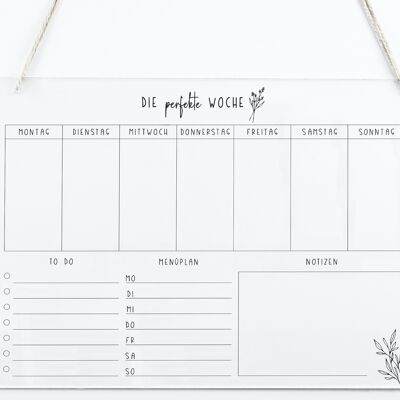 Weekly planner A3 acrylic without pen | Wipe clean wall planner for the week | Wall Calendar | To Do List | Menu Planner | acrylic glass