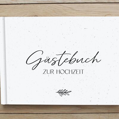 Gästebuch Hochzeit mit Fragen zum Ausfüllen | DIN A5 quer | Hardcover | 50 Doppelseiten | Perfektes Geschenk zur Hochzeit