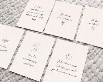 Jeu de cartes d'affirmation pour adultes | Lot de 12 cartes d'encouragement | pensées positives | simple & minimaliste | A6 1