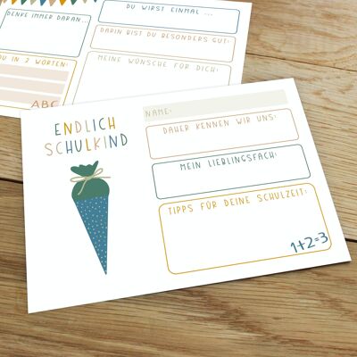 10x guest book cards for school enrollment | Guestbook enrollment | School child at last | Guest card training to fill out | DIN A6 landscape