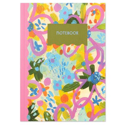 Cuaderno de lona floral liso