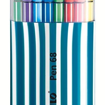 Feutres de dessin - Zebrui x 20 STABILO Pen 68 décor pack turquoise