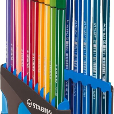 Feutres de dessin - ColorParade x 20 STABILO Pen 68 boîtier gris/turquoise