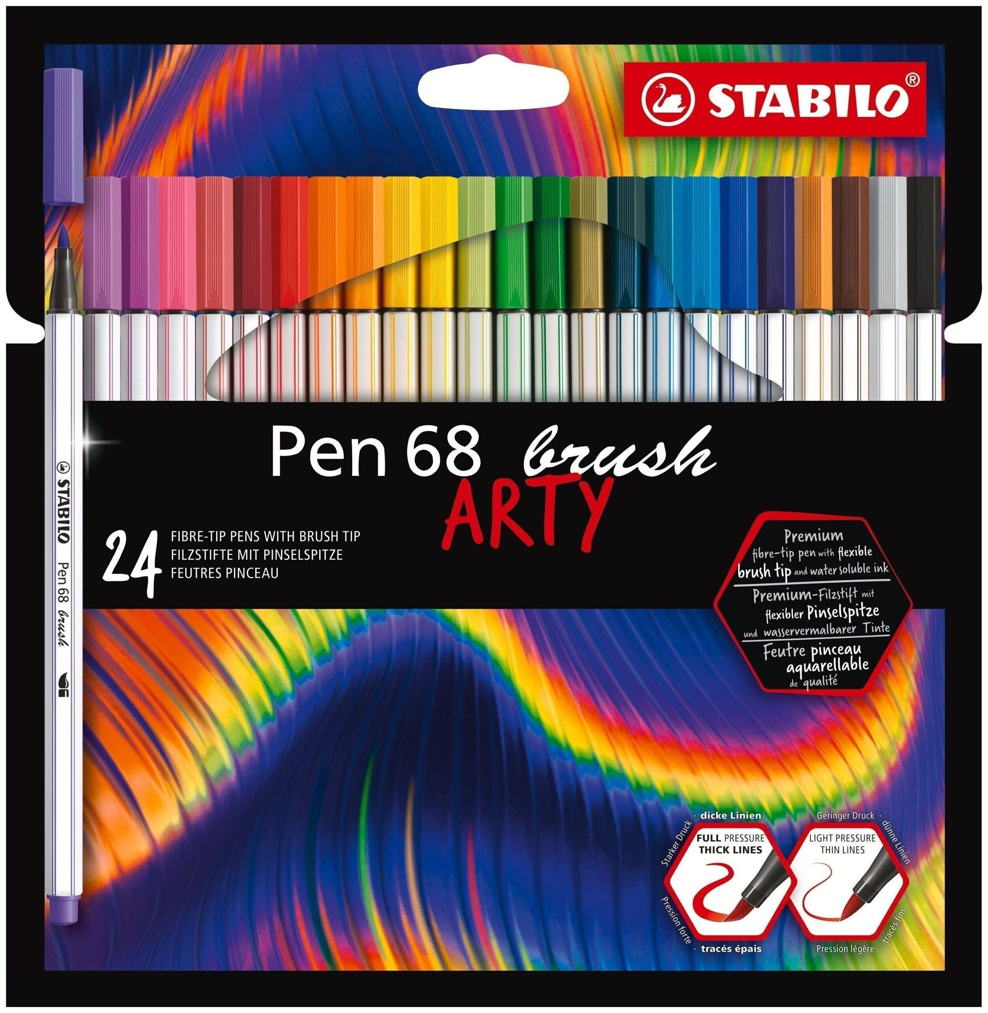 STABILO Paquet de 24 stylos feutres « Pen 68 brush » - acheter à prix  économique chez OTTO Office.