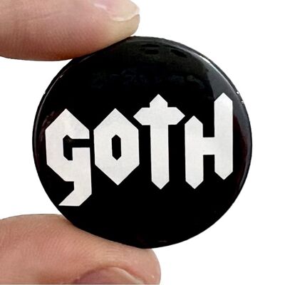 Goth Button Pin Badge