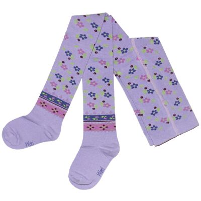 Collants en coton pour enfants >>Lilas<< Fleurs Vintage coton doux