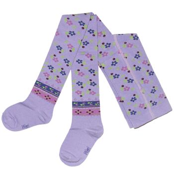 Collants en coton pour enfants >>Lilas<< Fleurs Vintage coton doux 1