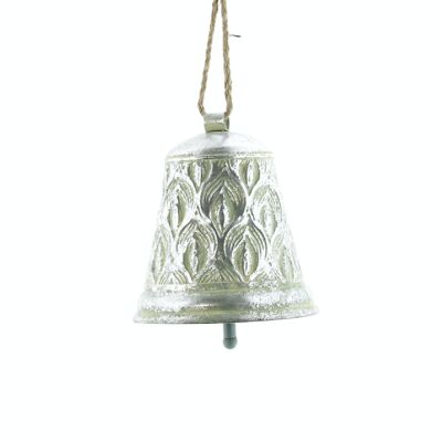 Metal hanger bell, 17.5 x 17.5 x20cm, antique silver, 790850