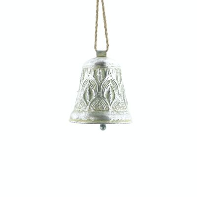 Metal hanger bell, 14 x 14 x 15.5 cm, antique silver, 790874
