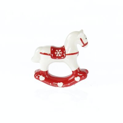 Dolomite rocking horse, 9 x 3 x 8 cm, red/white, 784804