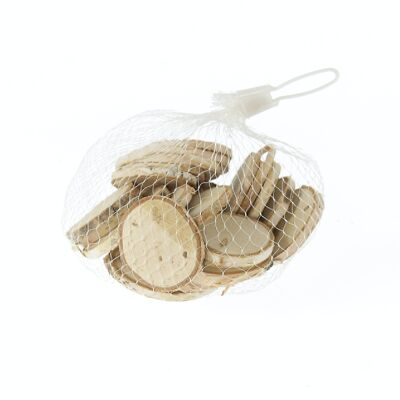 Wooden discs, bag of 25, 4.5 x 4.5 x 0.5cm, natural colour, 786228